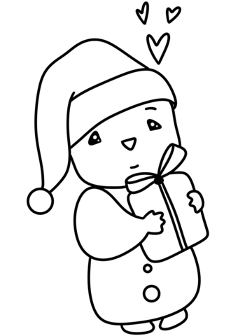 Little Christmas Hamster Coloring Page